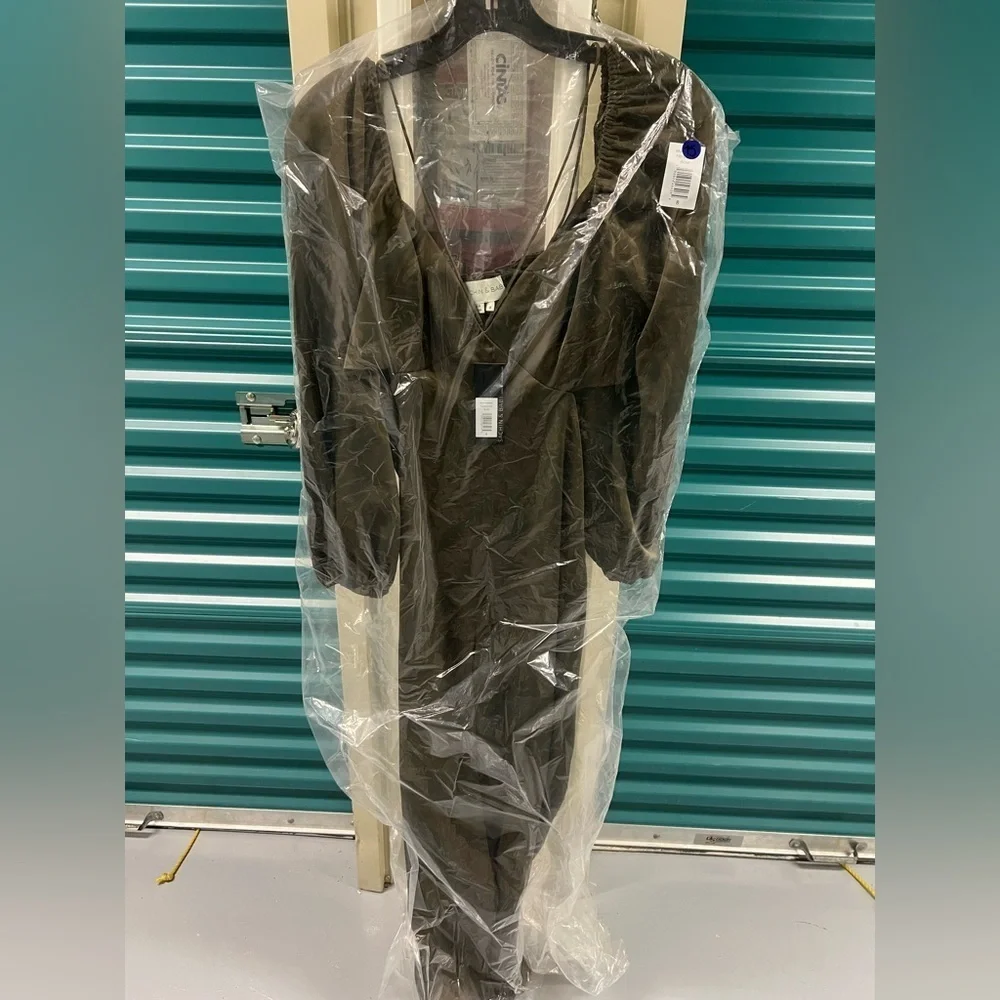 NWT Sachin + Babi Bruni Jumpsuit Dark Olive Green‎ Long Sleeve Cut Outs Size 8